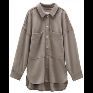 zara faux suede shirt